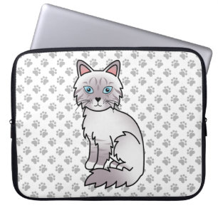 Capa Para Notebook Lilac Point Tabby Birman / Ragdoll Cute Cat & Paws