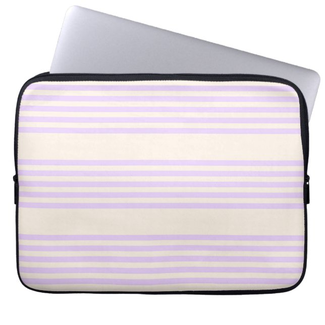 Capa Para Notebook Lilac púrpura e bege 5 listras (Frente)