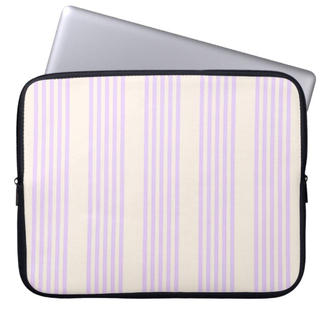 Capa Para Notebook Lilac púrpura e bege 5 listras (Frente)