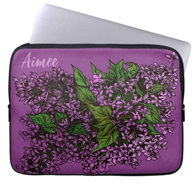 Capa Para Notebook Lilacs Floral (Frente)