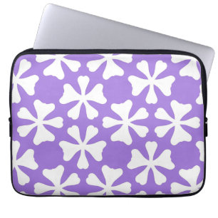 Capa Para Notebook Lilás Roxo e Branco Padrão Geométrico Elegante