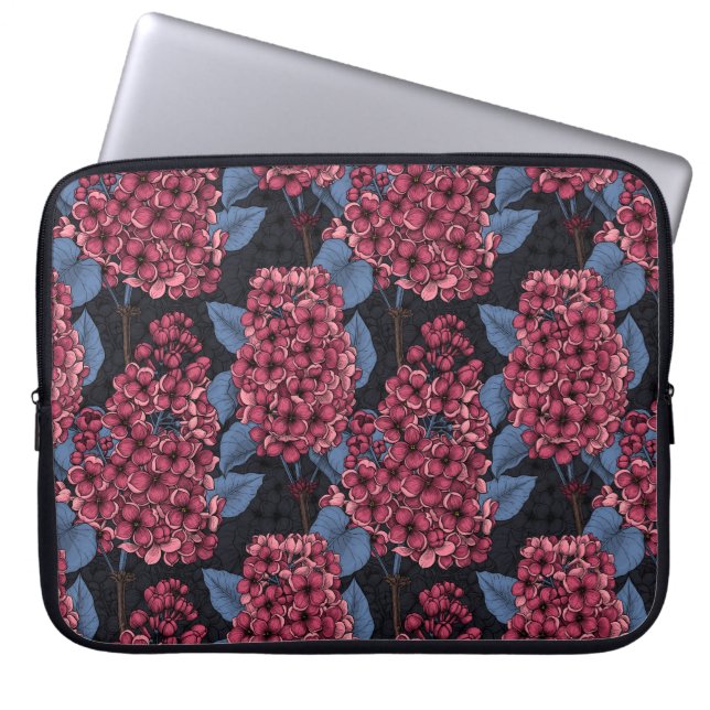Capa Para Notebook Lilás vermelho sobre azul escuro (Frente)