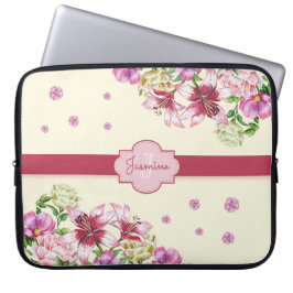 Capa Para Notebook Lily e Peony Floral Amarelo