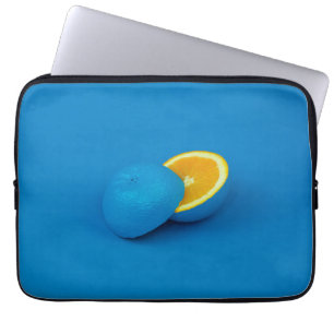 Capa Para Notebook limão azul fatiado em duas metades