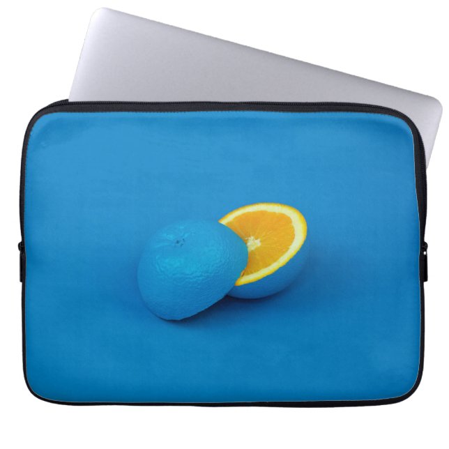 Capa Para Notebook limão azul fatiado em duas metades (Frente)