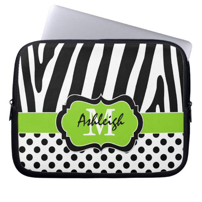 Capa Para Notebook Limão Black Zebra Stripe Bolinhas Laptop  (Frente)