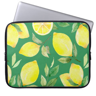 Capa Para Notebook limão,padrão de aquarela,fundo,fruta,papel de pa