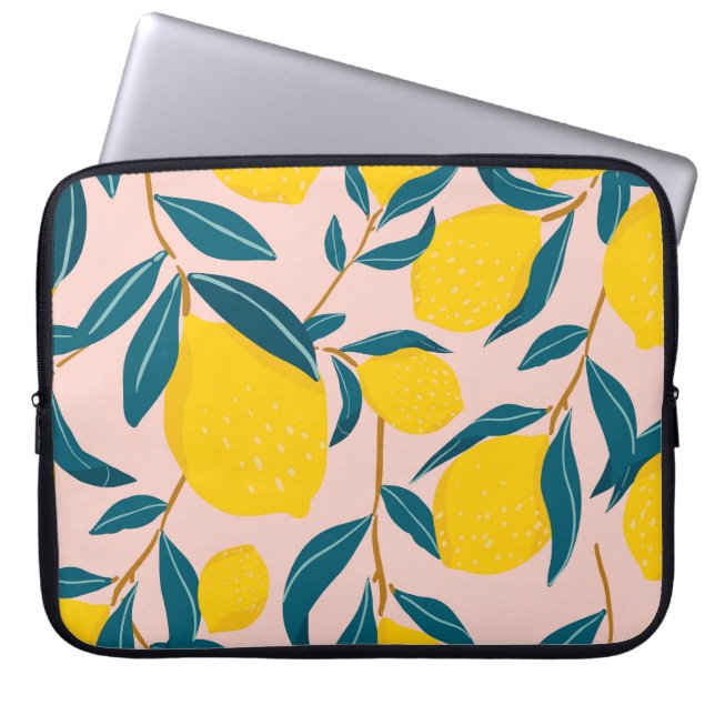 Capa Para Notebook Limões gráficos ilustrados: padrão uniforme cor-de (Frente)