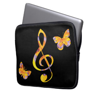 Capa Para Notebook Limpa e borboletas de água modernas