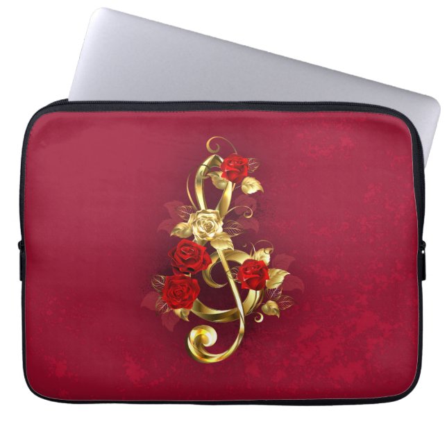 Capa Para Notebook Limpeza de ouro com Flores Rosa (Frente)