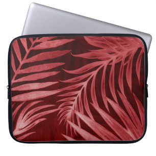 Capa Para Notebook Linda abstrato cor rosa e flores vermelhas em b
