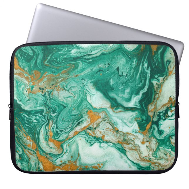 Capa Para Notebook Linda abstrato. Ouro e grama escura (Frente)