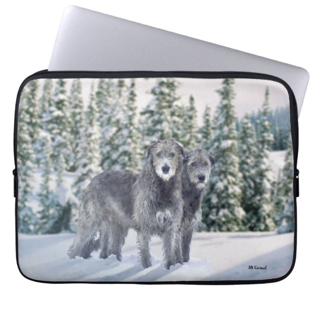 Capa Para Notebook Linda cena de Snowy Irish Wolfhound (Frente)