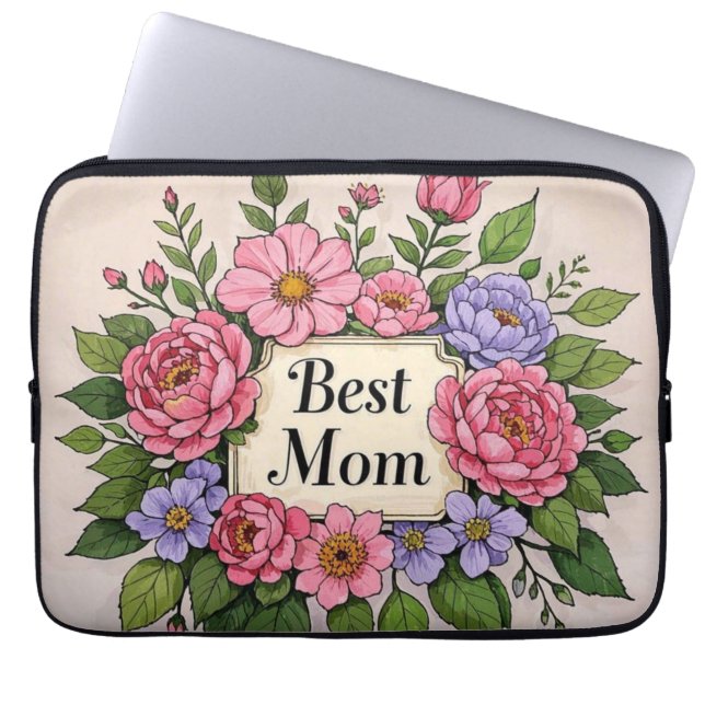 Capa Para Notebook Linda Flor Pinkish Melhor Mãe (Frente)