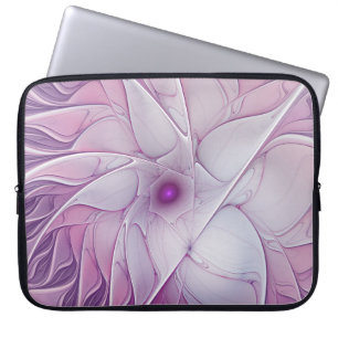 Capa Para Notebook Linda Flor Rosa Moderna Abstrato, Arte Fractal