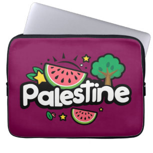 Capa Para Notebook Linda palavra Palestina cercada pela árvore de mel
