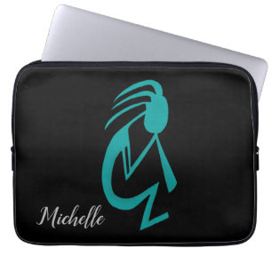 Capa Para Notebook Linda pintura Teal Kokopelli