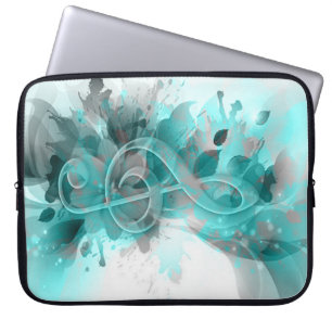 Capa Para Notebook Lindas cinzas azuis flores legal