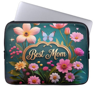 Capa Para Notebook Lindas flores de dia de as mães de vidro