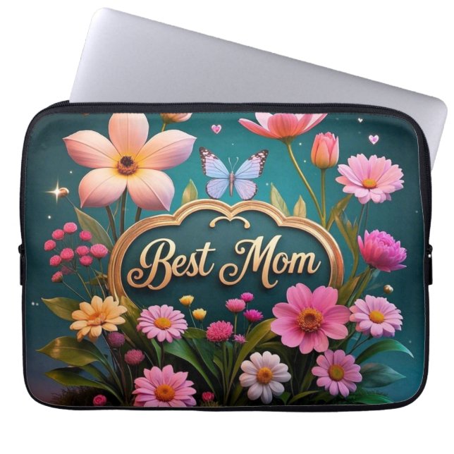 Capa Para Notebook Lindas flores de dia de as mães de vidro (Frente)
