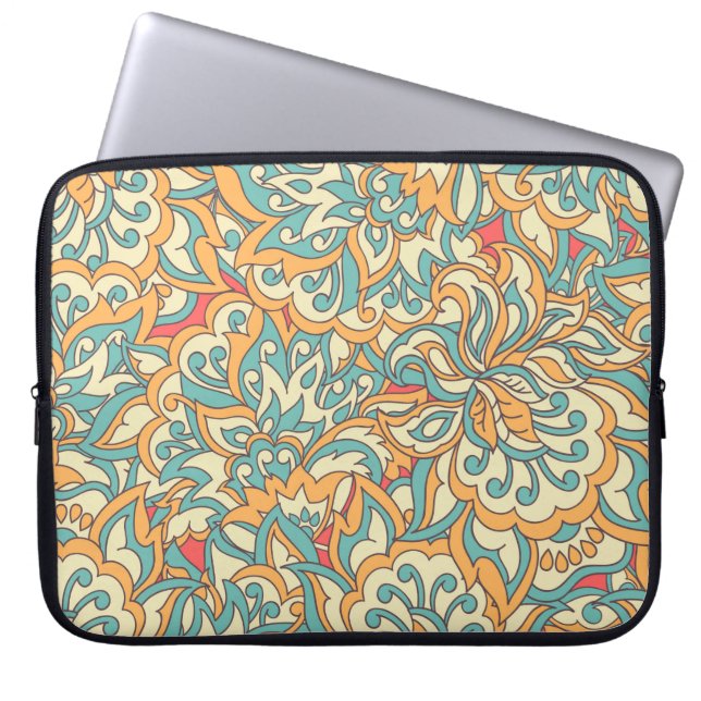 Capa Para Notebook lindas flores, padrão perfeito. colheita floral (Frente)