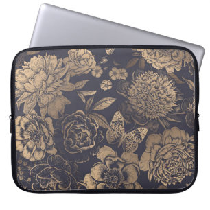 Capa Para Notebook Lindas flores, peônias, rosas e borboletas.