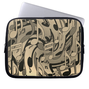 Capa Para Notebook Lindas notas musicais quentes Sepia Lively