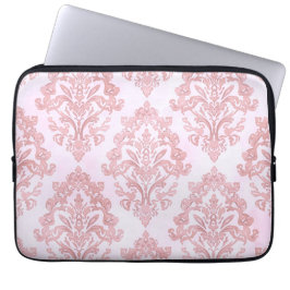 Capa Para Notebook Lindo em Rosa Padrão de Damasco Vitoriano em Aquar