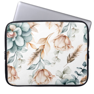 Capa Para Notebook Lindo padrão contínuo floral com vintage