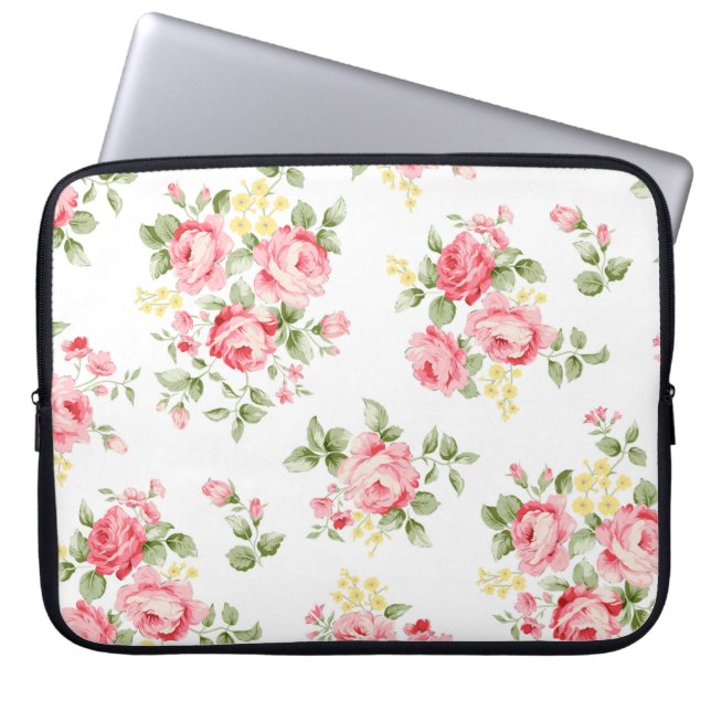Capa Para Notebook Lindo padrão de rosa, pequeno buque floral (Frente)