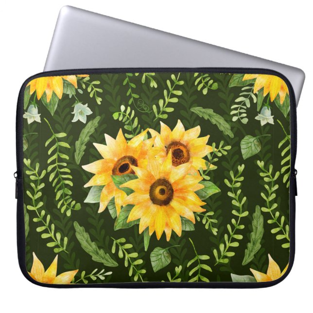 Capa Para Notebook Lindo padrão perfeito com girassol brilhante h (Frente)