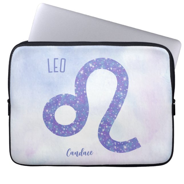 Capa Para Notebook Lindo Símbolo de Astrologia de Leo Personalizado R (Frente)