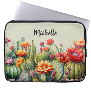 Capa Para Notebook Lindos Cactos Flores Com Nome