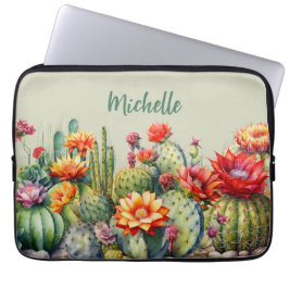 Capa Para Notebook Lindos Cactos Flores Com Nome