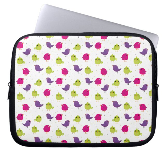 Capa Para Notebook Lindos pássaros coloridos (Frente)