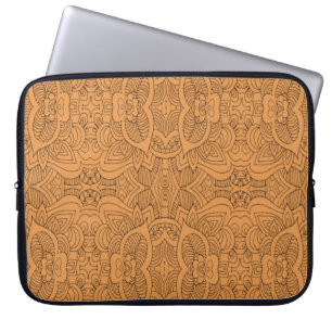 Capa Para Notebook Linha abstrata arte da laranja