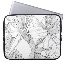 Capa Para Notebook Linha de narcisos flores da primavera.