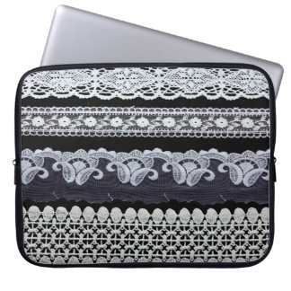 Capa Para Notebook Linha de rendas venenosas, flores ornamentais (ren