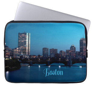 Capa Para Notebook Linha Skyline da cidade de Boston Massachusetts
