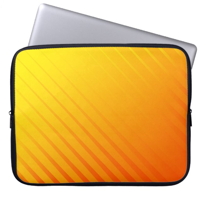 Capa Para Notebook Linhas de Abstrato amarelo e laranja elegantes (Frente)
