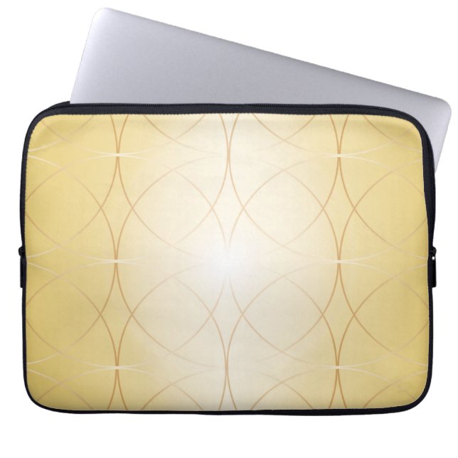 Capa Para Notebook Linhas de abstrato ouro (Frente)