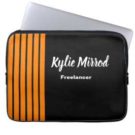 Capa Para Notebook Linhas de faixa laranja preto