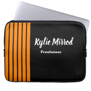 Capa Para Notebook Linhas de faixa laranja preto