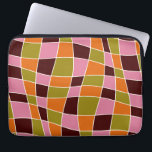 Capa Para Notebook Linhas onduladas Abstrato da versão 70 personaliza<br><div class="desc">Linhas onduladas abstrato,  estilo "boho retro" personalizadas,  ao estilo de 70,  bolsas de laptop em verde,  rosa,  castanho.</div>