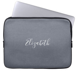 Capa Para Notebook Linho Azul Cinza Elegante Moderno Personalizado