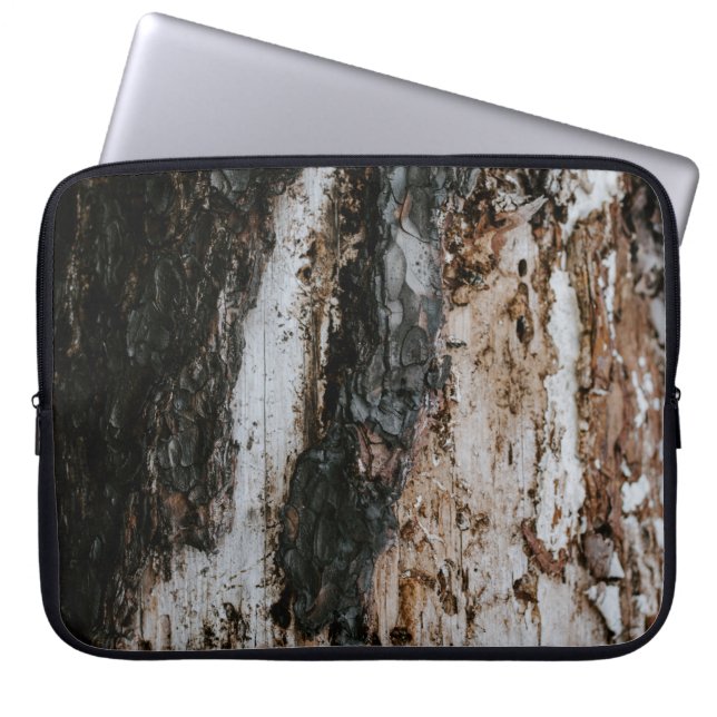 Capa Para Notebook Linho de madeira castanho (Frente)