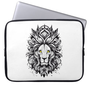 Capa Para Notebook Lion Wild Animal Nature Illustration Art Tattoo