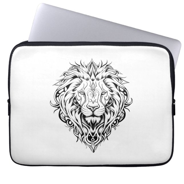 Capa Para Notebook Lion Wild Animal Nature Illustration Art Tattoo (Frente)