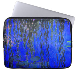 Capa Para Notebook Lírios de água monet e ramificações de salgueiro