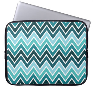 Capa Para Notebook Listra misturada 15" de Chevron da cerceta a bolsa